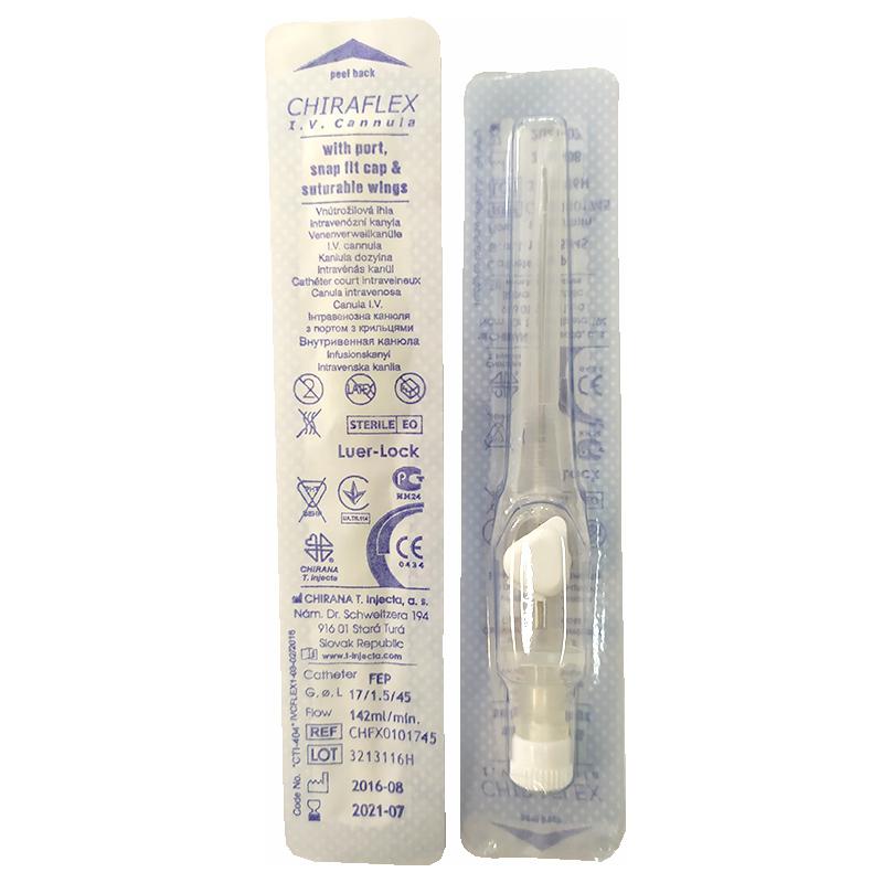 CHIRAFLEX Інтравенозна канюля 17 G з портом з крильцями